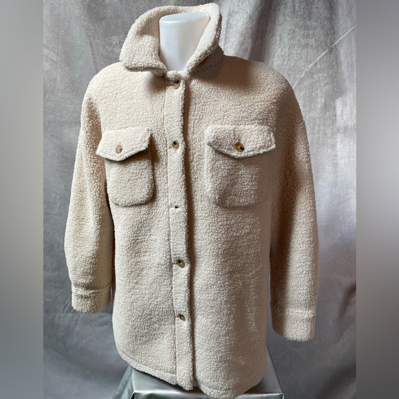 Pink Martini Jackets & Coats Mens Shearling Button Up With Pockets